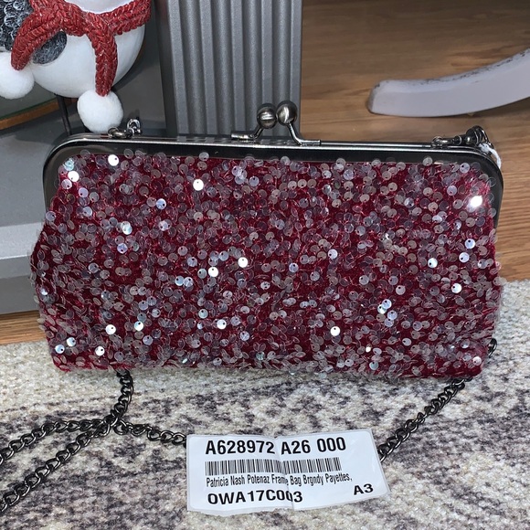 Patricia Nash Handbags - Patricia Nash Red Sequin Clutch potenaz frame bag silver new qvc kiss lock